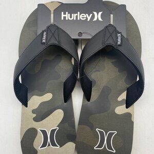 Hurley Flip Flop sandals Green/Black Camo Men's US Size 11